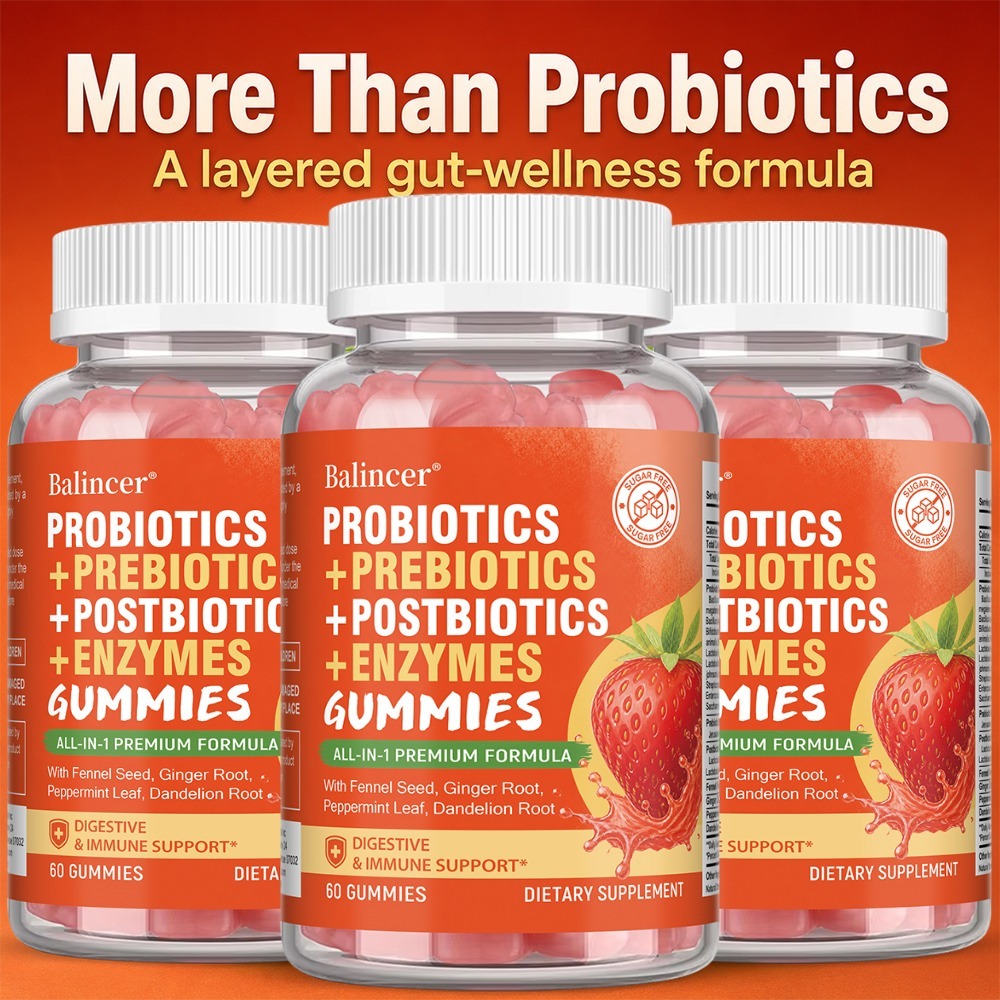 Probiotic Gummies, Prebiotics  - Digestive Enzyme Blend recension och pris