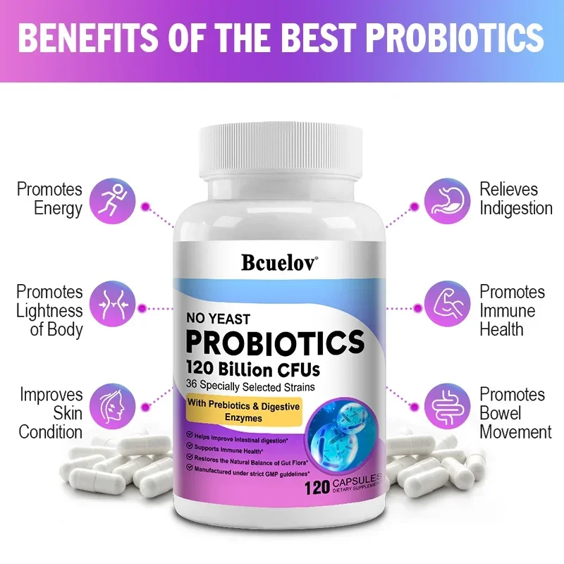Probiotics 120 Billion CFU 36  - Digestive Enzyme Blend recension och pris